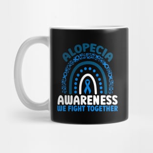 Alopecia Awareness We Fight Together Rainbow Mug